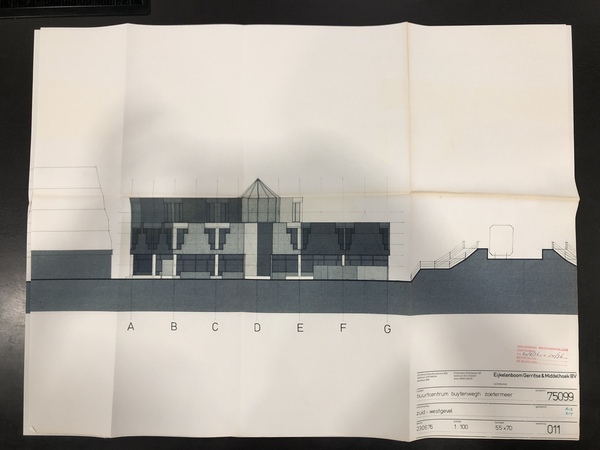 Afb. 2 tekening dd 1976 Zuid wets gevel 