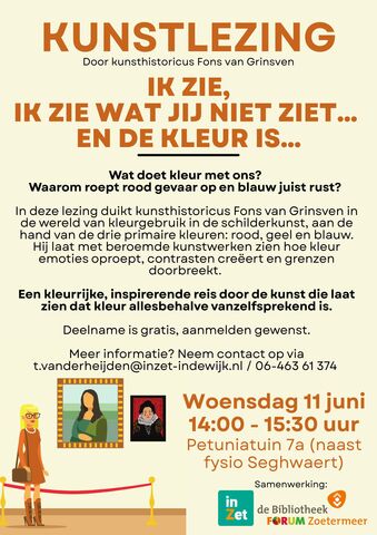 Kunstlezing Ik zie ik zie wat jij niet ziet en de kleur is